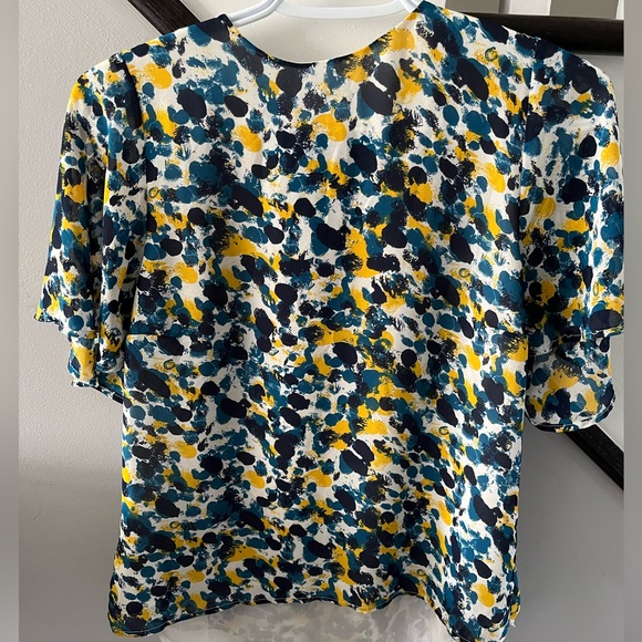 H&M yellow and blue blouse - Picture 1 of 2